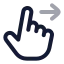 Swiperight icon with twotone rounded style