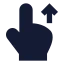 Swipeup icon with solid sharp style