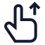 Swipeup icon with stroke sharp style