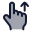 Swipeup icon with duotone rounded style