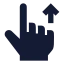Swipeup icon with solid sharp style