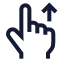 Swipeup icon with stroke sharp style