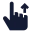 Swipeup icon with solid sharp style