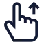 Swipeup icon with stroke sharp style