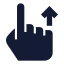 Swipeup icon with solid sharp style