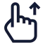 Swipeup icon with stroke sharp style