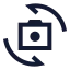 Switchcamera icon with stroke sharp style