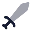 Sword icon with bulk rounded style