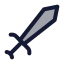 Sword icon with duotone standard style