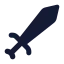 Sword icon with solid rounded style