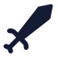 Sword icon with solid standard style