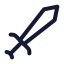 Sword icon with stroke standard style