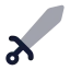 Sword icon with bulk rounded style