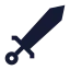 Sword icon with solid sharp style