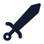 Sword icon with solid standard style