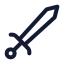 Sword icon with stroke standard style