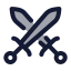 Sword icon with duotone rounded style
