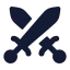Sword icon with solid rounded style