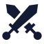 Sword icon with solid sharp style