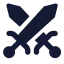 Sword icon with solid standard style