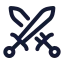 Sword icon with stroke rounded style