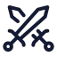 Sword icon with stroke standard style