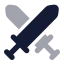 Swords icon with bulk rounded style