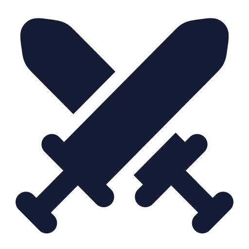 Swords Icon in Solid Rounded style
