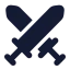 Swords icon with solid rounded style