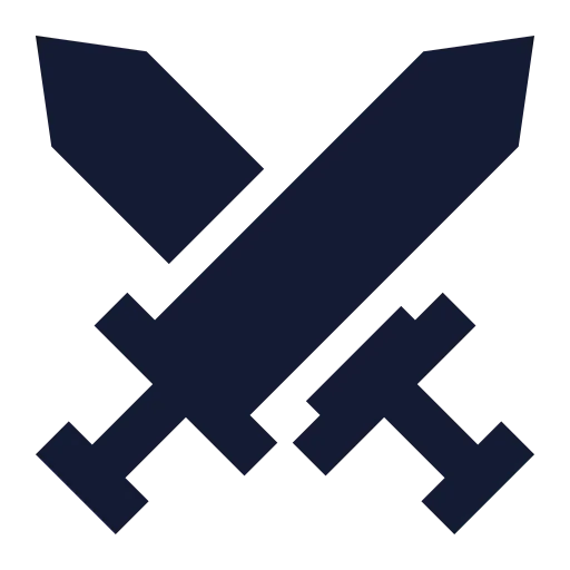 Swords Icon in Solid Sharp style