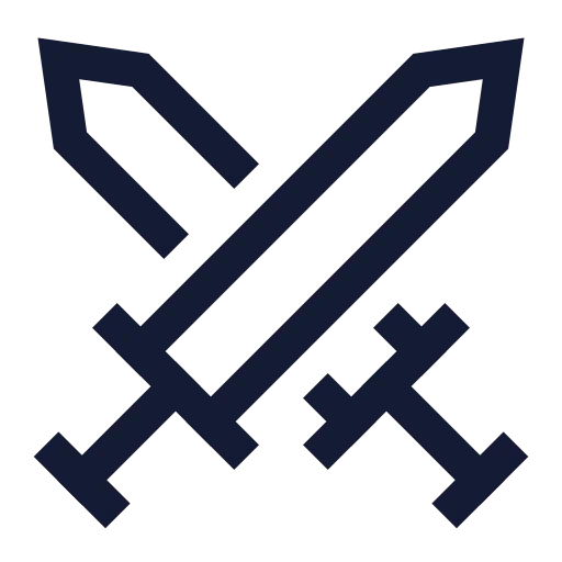 Swords Icon in Stroke Sharp style