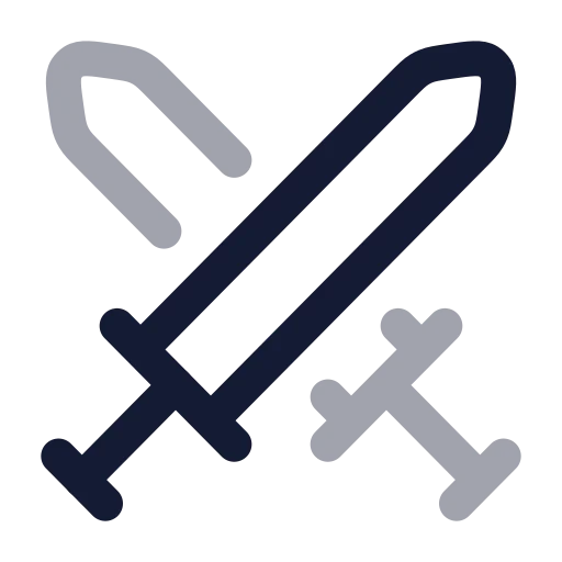 Swords Icon in Twotone Rounded style