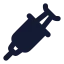 Syringe icon with solid rounded style