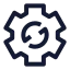 Systemupdate icon with stroke sharp style