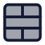 Tablecellsmerge icon with duotone standard style