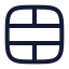 Tablecellsmerge icon with stroke rounded style