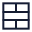 Tablecellsmerge icon with stroke sharp style