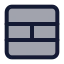 Tablecellssplit icon with duotone standard style