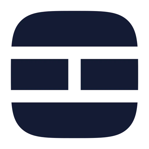 Table Cells Split Icon in Solid Rounded style