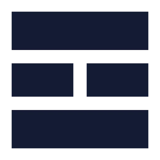 Table Cells Split Icon in Solid Sharp style