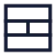 Tablecellssplit icon with stroke sharp style