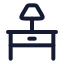 Tablelamp icon with stroke rounded style