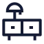 Tablelamp icon with stroke sharp style