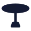 Tableround icon with solid standard style