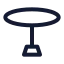 Tableround icon with stroke sharp style