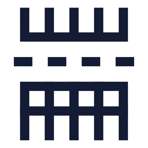 Table Rows Split Icon in Stroke Sharp style