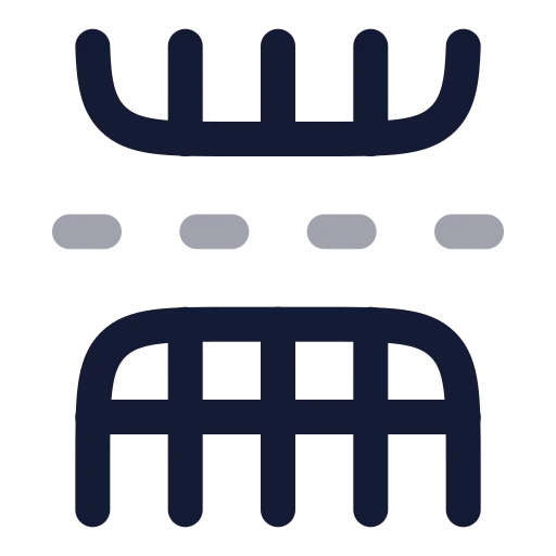 Table Rows Split Icon in Twotone Rounded style