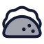 Taco icon with duotone rounded style