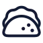 Taco icon with stroke rounded style