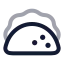Taco icon with twotone rounded style